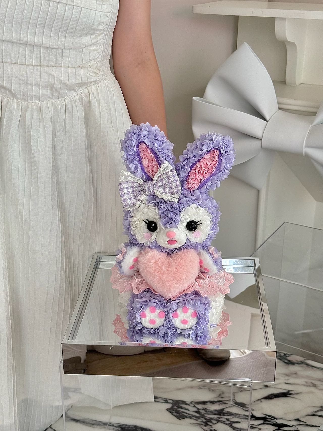 Preserved Flower Linabell Doll, Handmade Stuffed Animal, Long-Lasting Floral Decoration, Perfect Gift for Girls & Fans