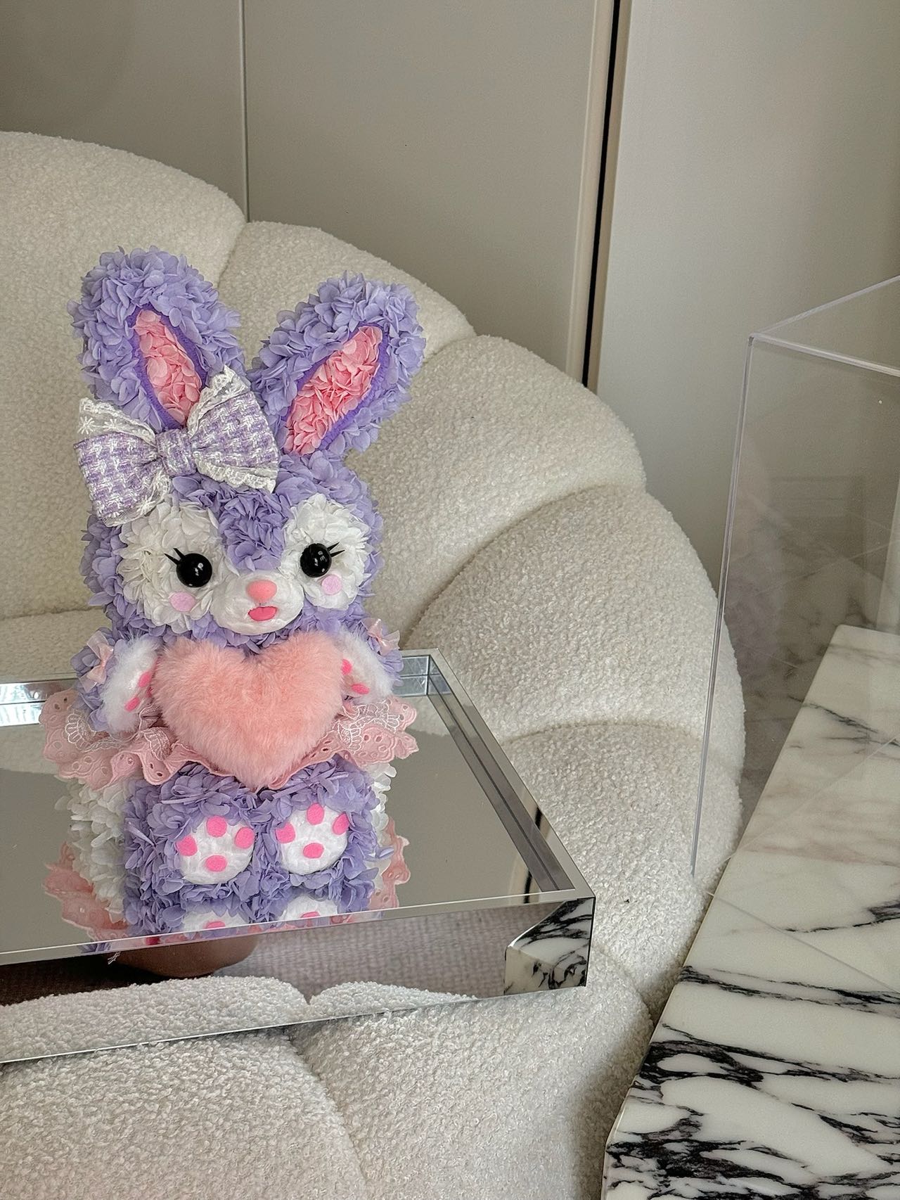 Preserved Flower Linabell Doll, Handmade Stuffed Animal, Long-Lasting Floral Decoration, Perfect Gift for Girls & Fans