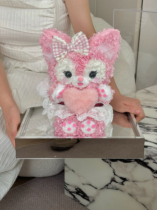 Preserved Flower Linabell Doll, Handmade Stuffed Animal, Long-Lasting Floral Decoration, Perfect Gift for Girls & Fans