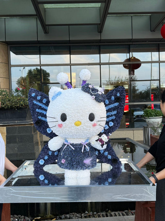 Cute Preserved Flower Hello Kitty Doll - Long-Lasting Bloom Decoration, Great Gift for Family & Friends