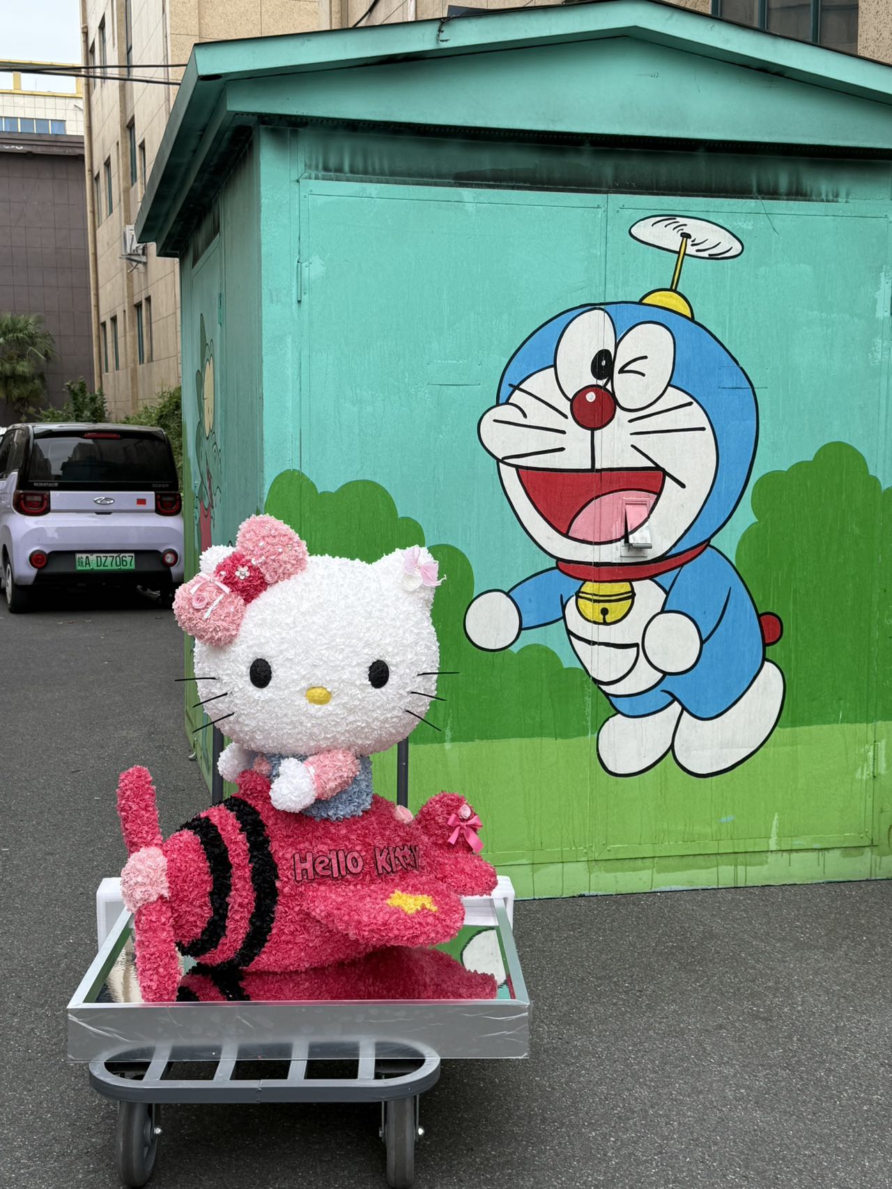 Hello Kitty Doll Crafted from Preserved Flowers - Eternal Floral Plush, Ideal for Valentine’s Day Gift