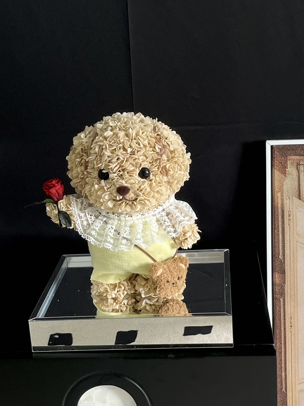 Preserved flower cute Senbei Poodle hydrangea gift birthday gift commemorative gift for girlfriend