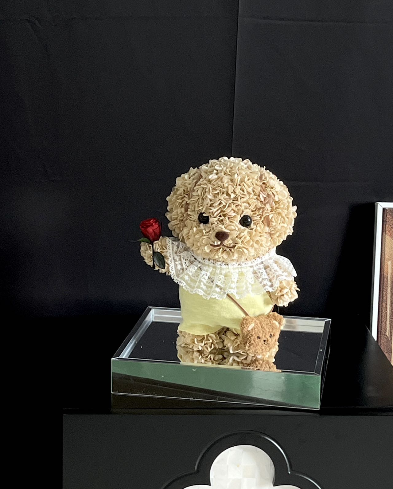 Preserved flower cute Senbei Poodle hydrangea gift birthday gift commemorative gift for girlfriend