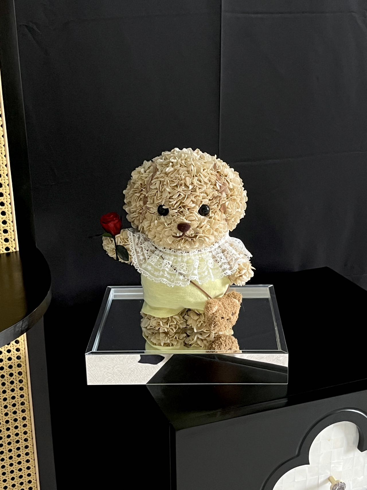 Preserved flower cute Senbei Poodle hydrangea gift birthday gift commemorative gift for girlfriend