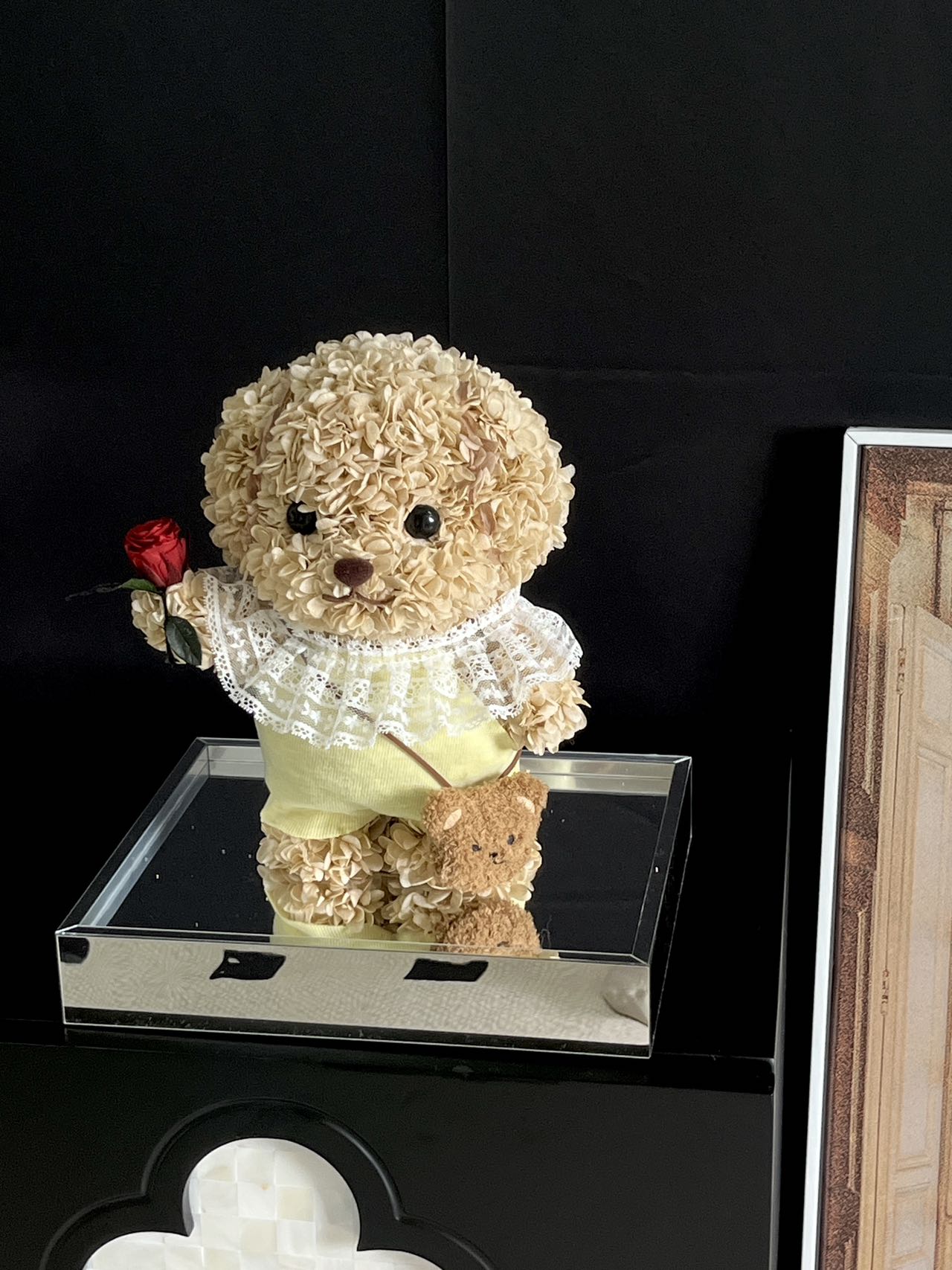 Preserved flower cute Senbei Poodle hydrangea gift birthday gift commemorative gift for girlfriend