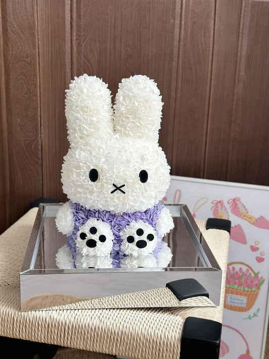 Preserved Flower Bunny Doll Preserved Flower Gift Premium Gift Box for Girlfriends or Children
