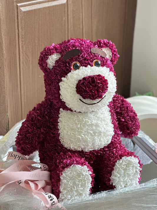 Cute Strawberry Bear Doll Preserved Flower Gift Premium Gift Box Acrylic Gift for Girlfriend