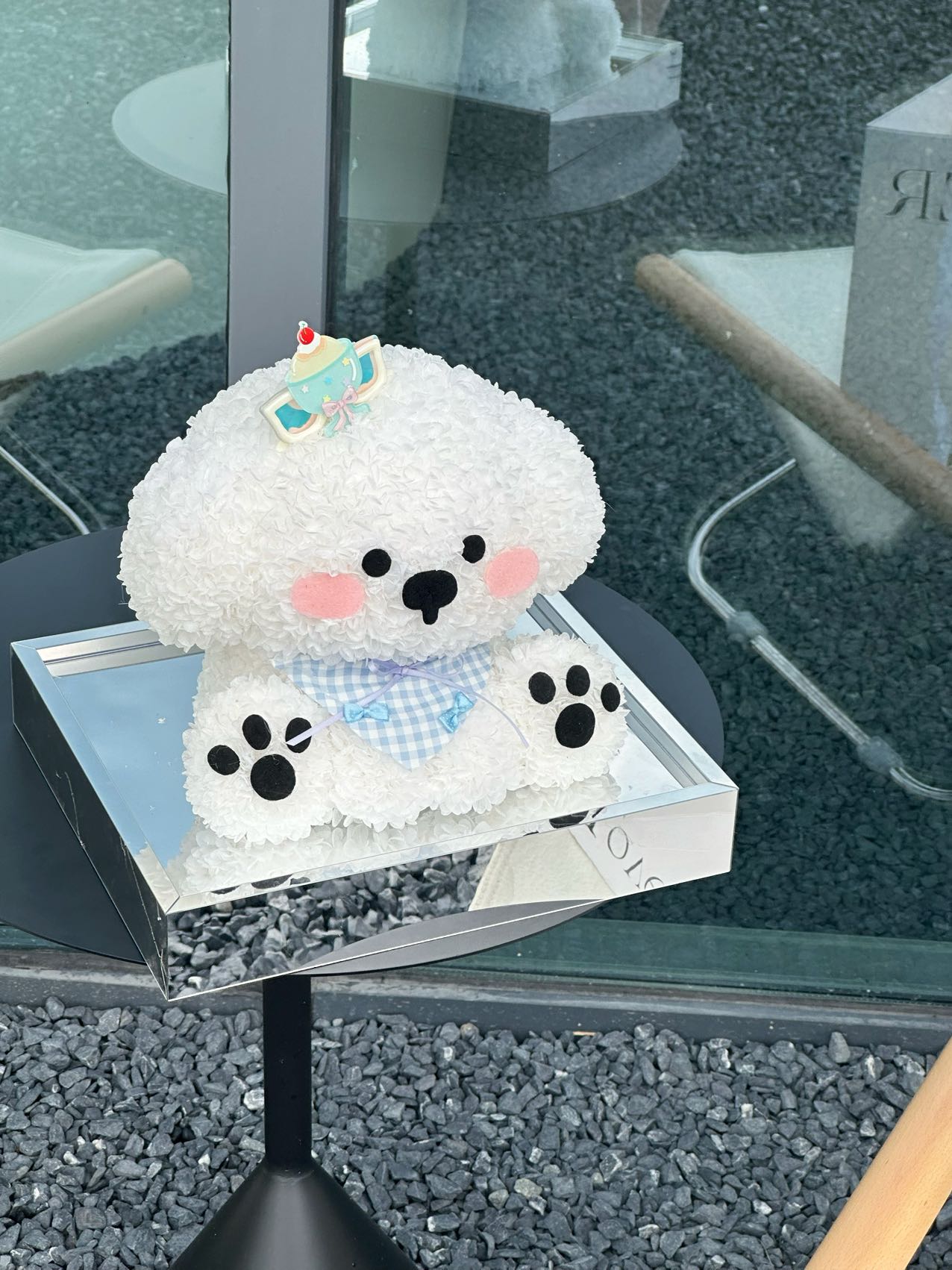 Preserved flower cute puppy preserved flower doll high-end light luxury gift for girlfriend or child