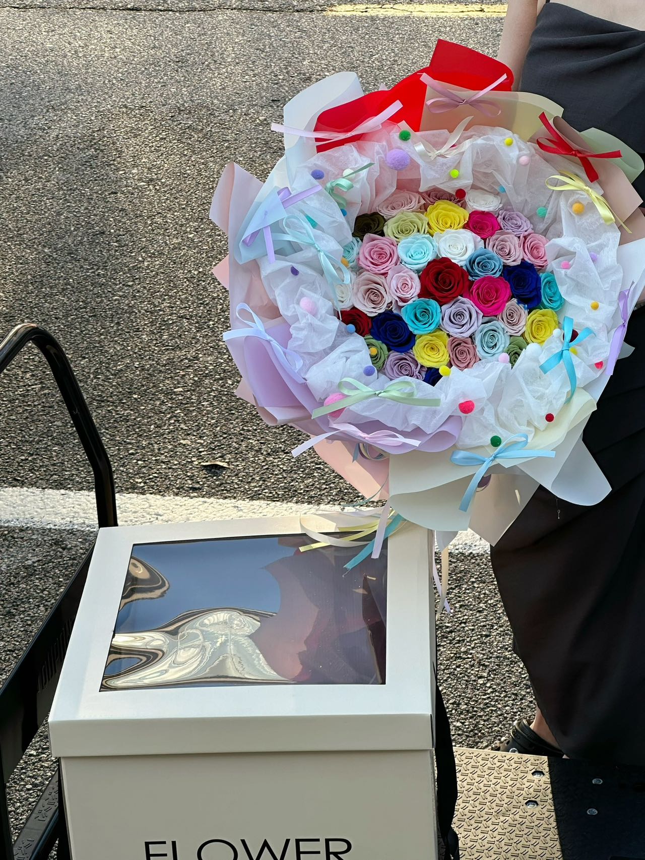 Preserved Flower Dopamine Rose Bouquet Colorful Rose Bouquet for Girlfriend's Birthday Gift