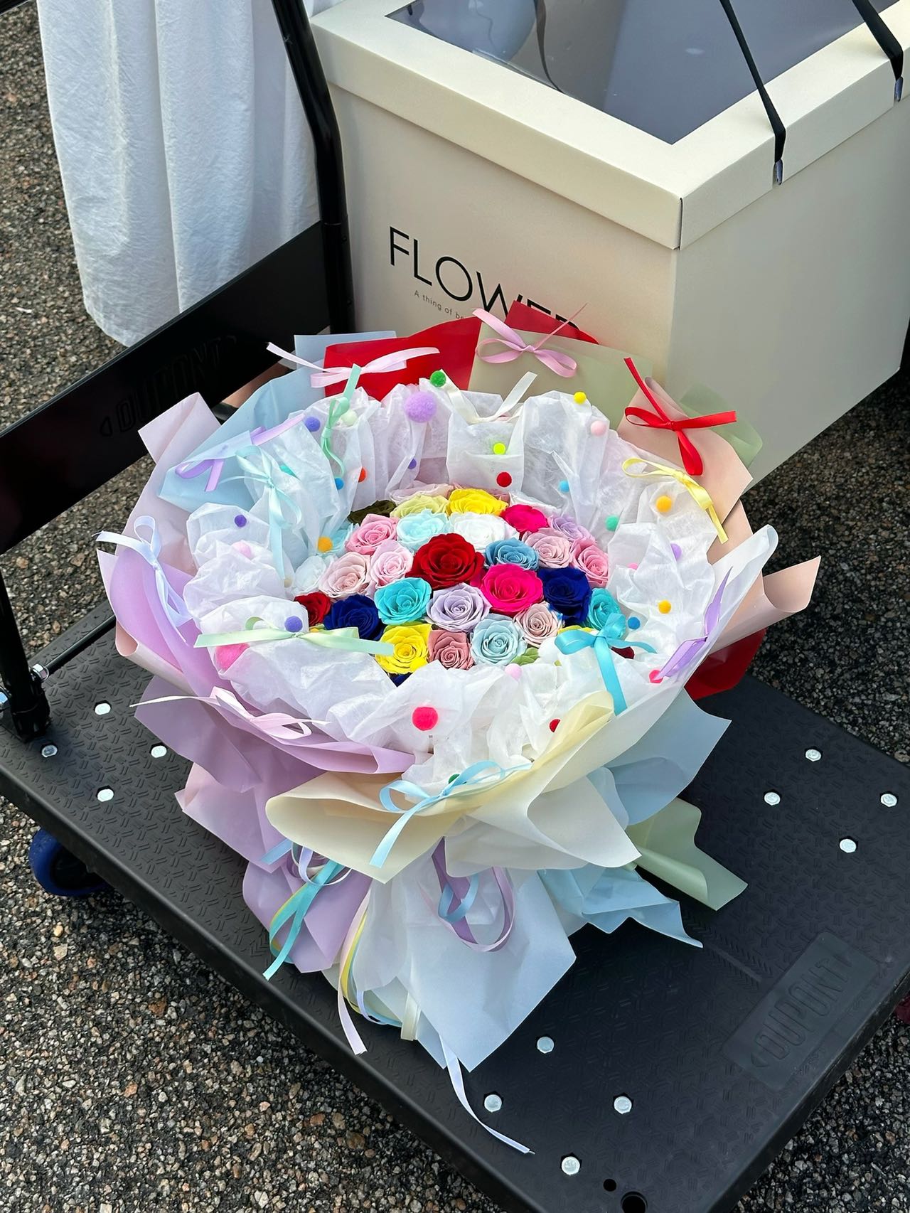 Preserved Flower Dopamine Rose Bouquet Colorful Rose Bouquet for Girlfriend's Birthday Gift
