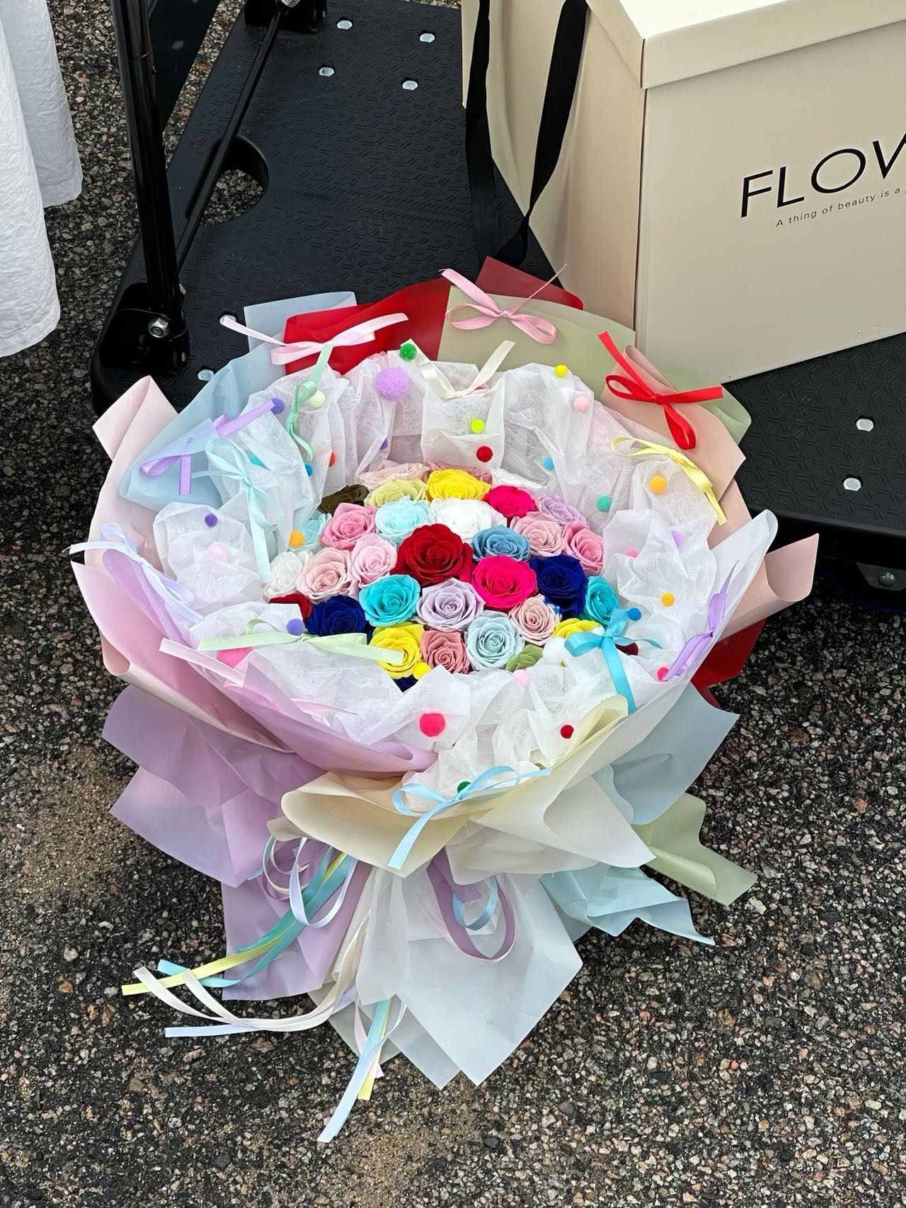 Preserved Flower Dopamine Rose Bouquet Colorful Rose Bouquet for Girlfriend's Birthday Gift