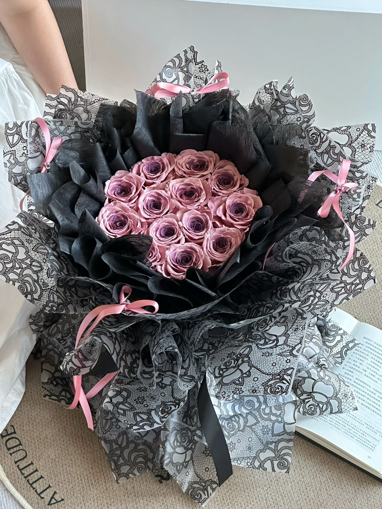 Valentine's Day preserved flower bouquet (13 roses) for your girlfriend, wife, or lover.