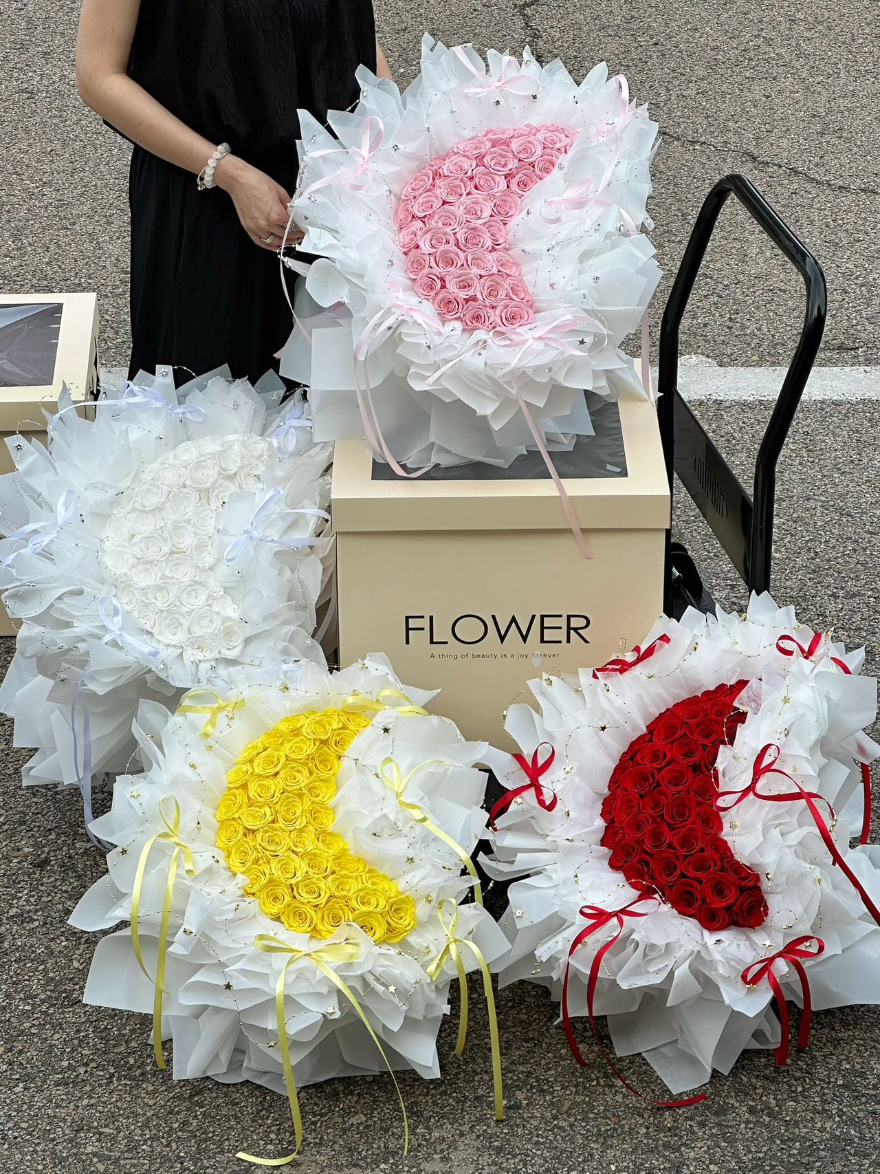 Valentine's Day Eternal Rose Moon Bouquet Preserved Rose