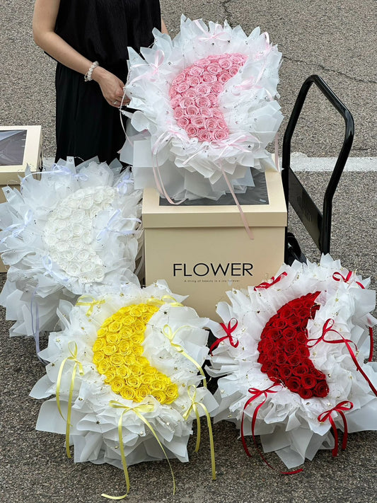 Valentine's Day Eternal Rose Moon Bouquet Preserved Rose