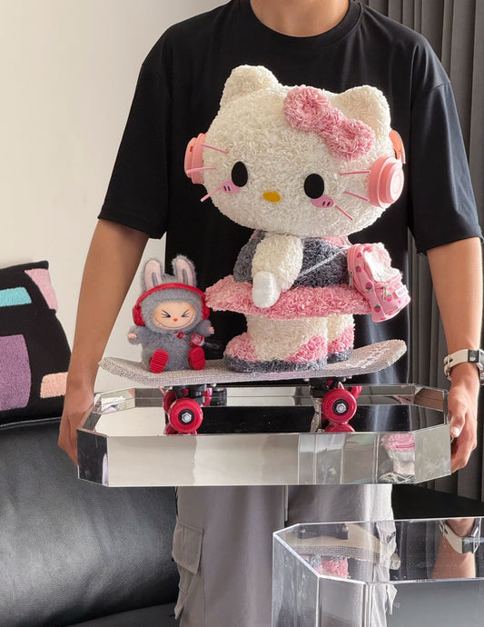 Hello Kitty Preserved Flower Doll - Long-Lasting Floral Plush, Perfect Birthday/Anniversary Gift