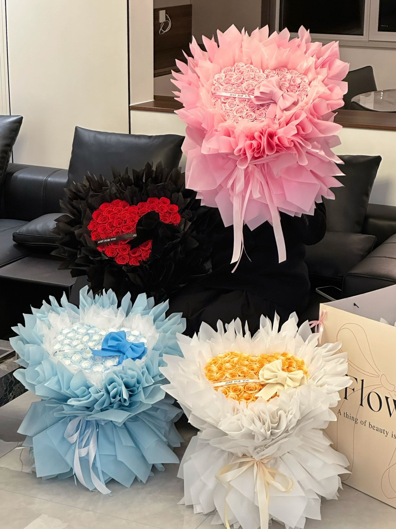 52 Preserved Flowers Love Bouquet Preserved Rose Gift Box Real Flowers Preserved Flowers Luxury Birthday Gift Wedding Proposal Anniversary Gift Valentine's Day Gift Mother's Day Gift