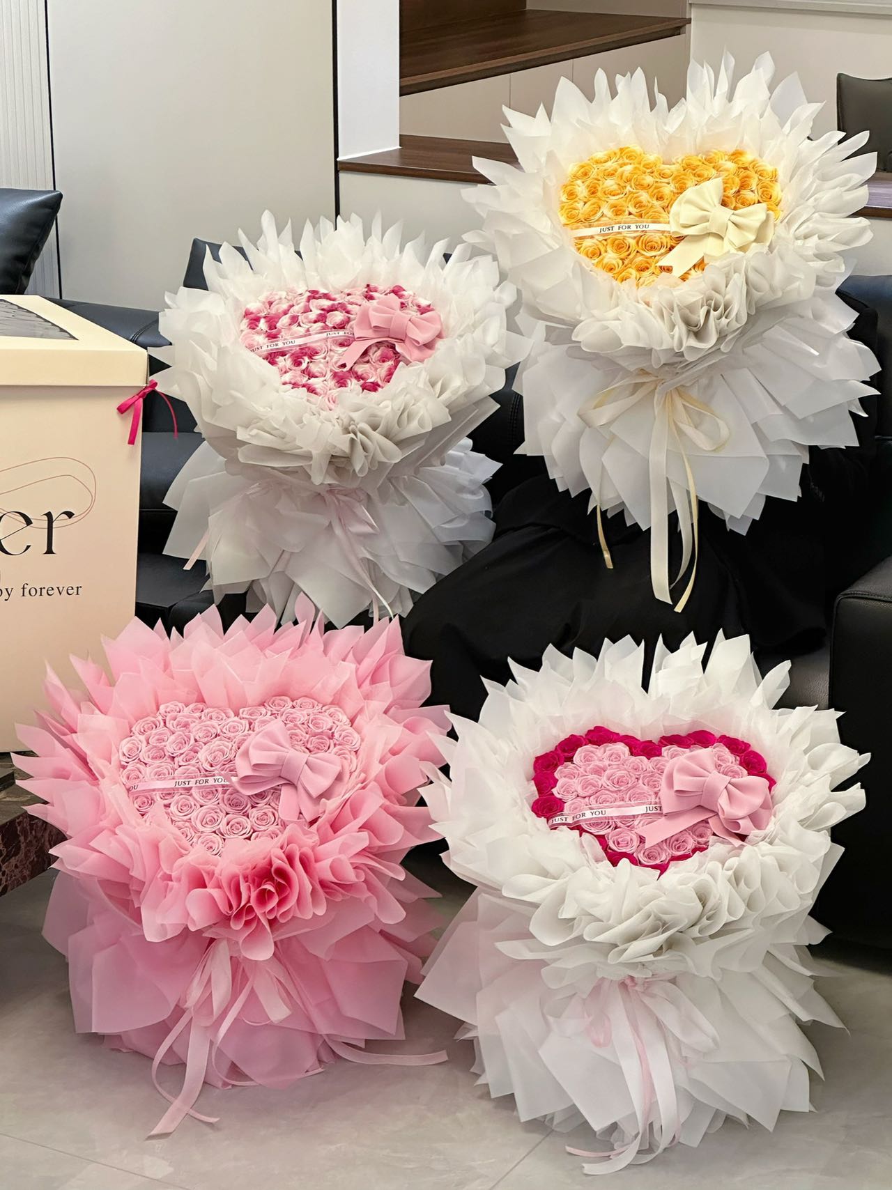 52 Preserved Flowers Love Bouquet Preserved Rose Gift Box Real Flowers Preserved Flowers Luxury Birthday Gift Wedding Proposal Anniversary Gift Valentine's Day Gift Mother's Day Gift