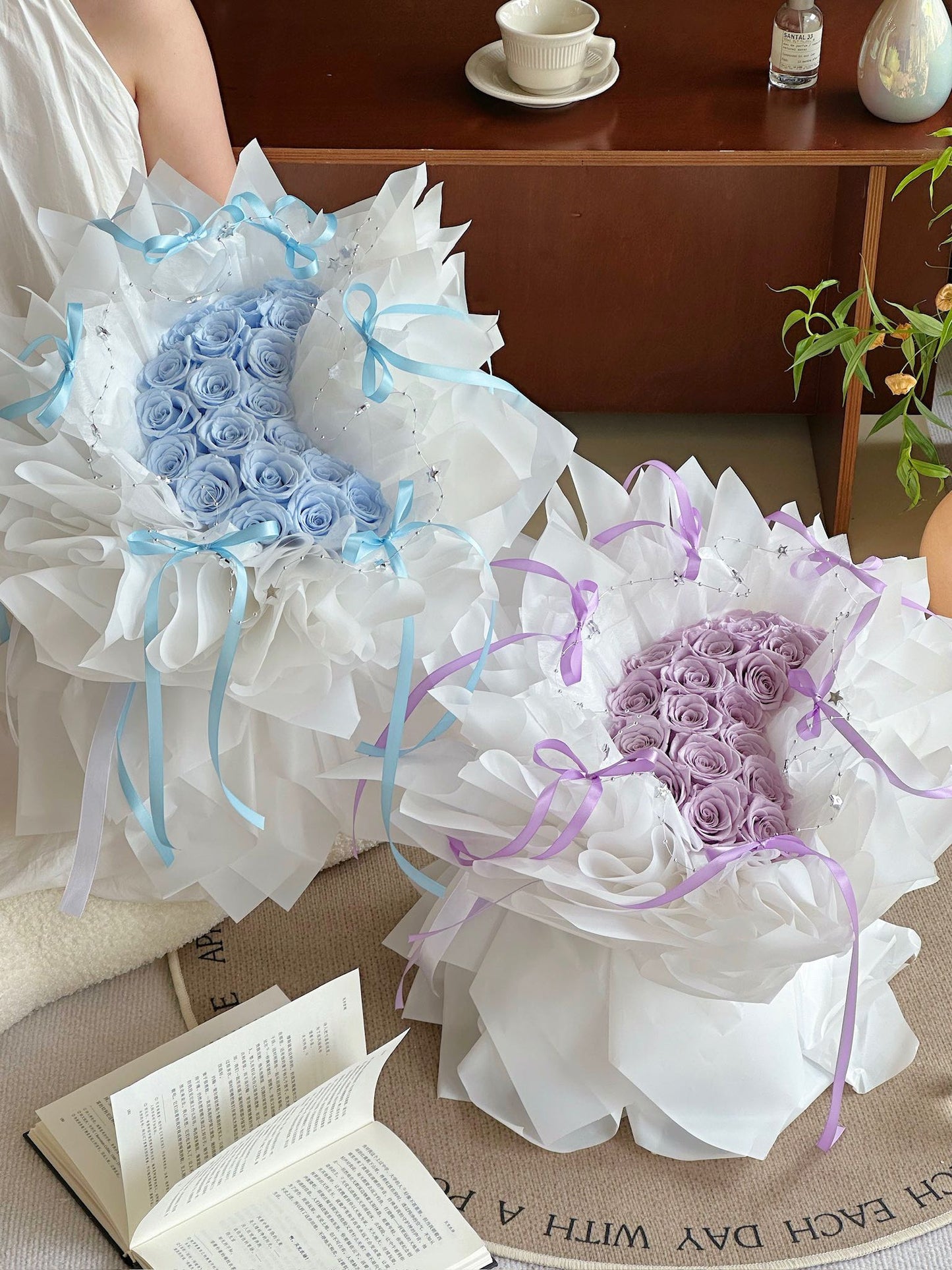 Preserved Flower Bouquet Preserved Rose Gift Box Real Flower Preserved Flower Luxury Birthday Gift Wedding Proposal Anniversary Gift Valentine's Day Gift Mother's Day Gift