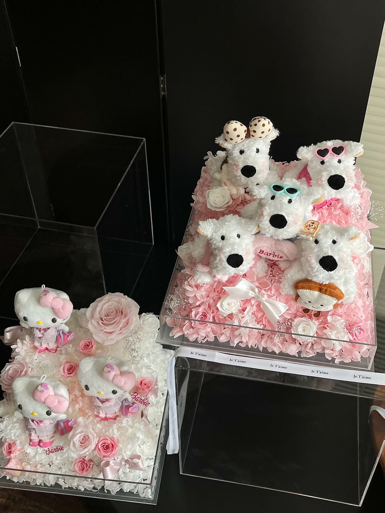 Preserved flowers and West Highland Terrier dog combination garden eternal rose gift birthday gift