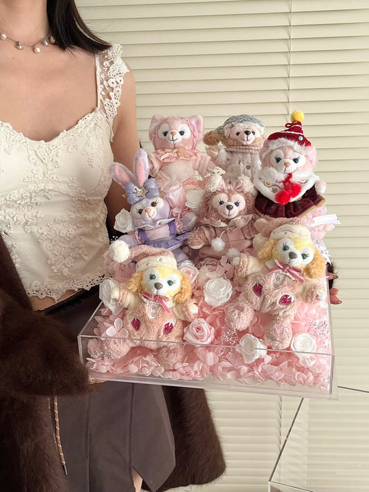 Preserved Flower Disney Doll Flower Box Acrylic Gift Box Eternal Rose Holiday Gift Anniversary Surprise