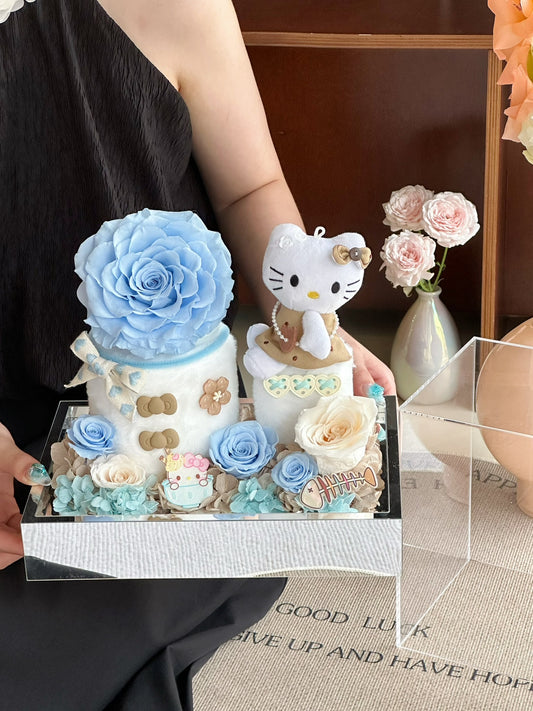 Eternal Rose and Hello Kitty combination garden Valentine's Day gift box birthday gift commemorative gift