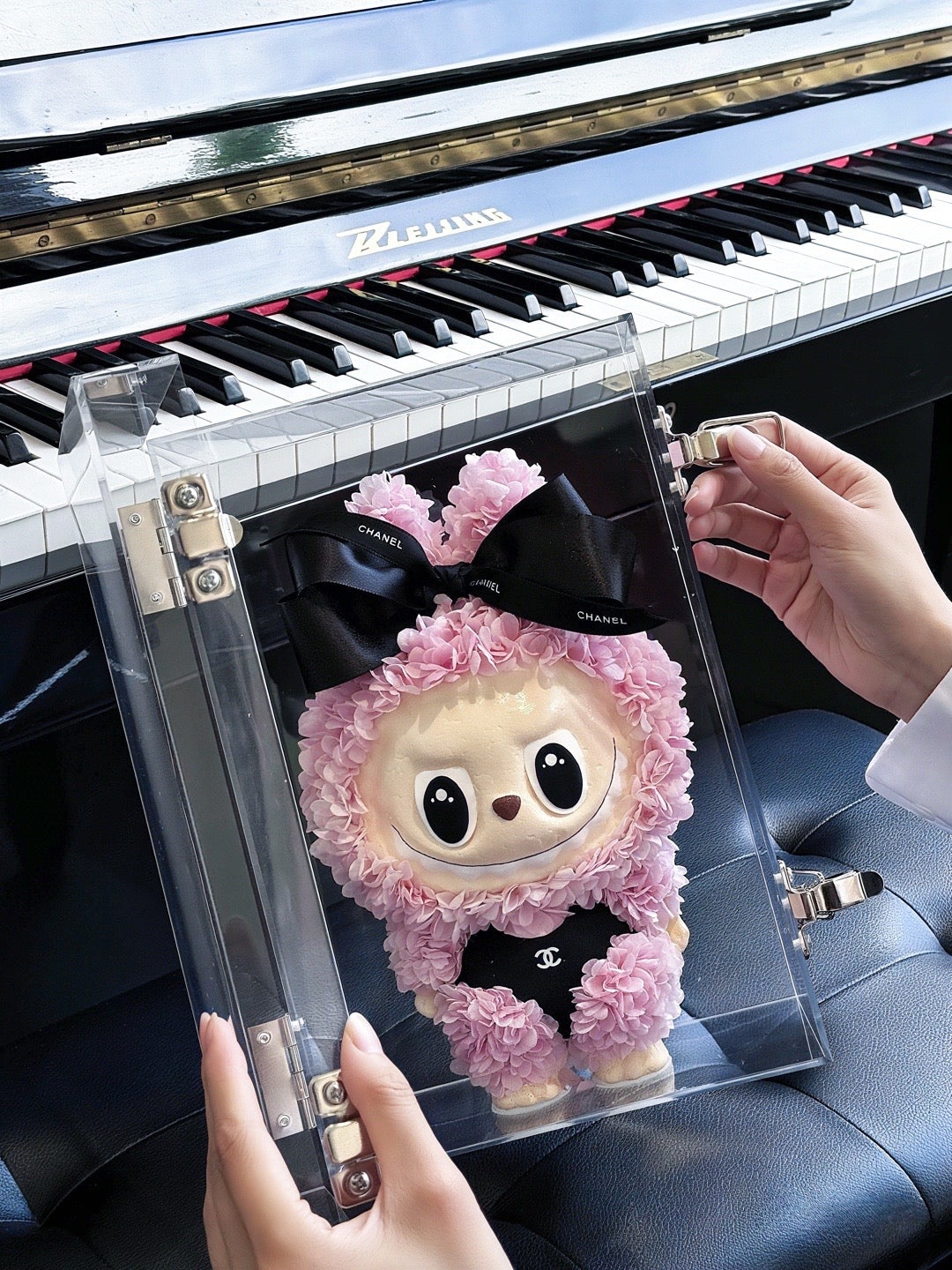 labubu doll preserved flower gift real flower gift box high-end light luxury birthday gift