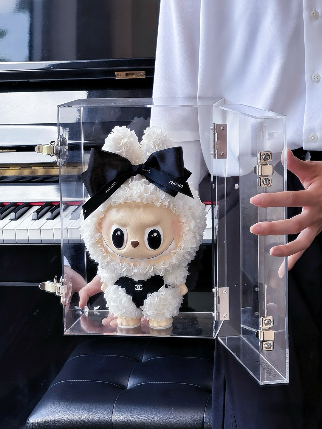 labubu doll preserved flower gift real flower gift box high-end light luxury birthday gift