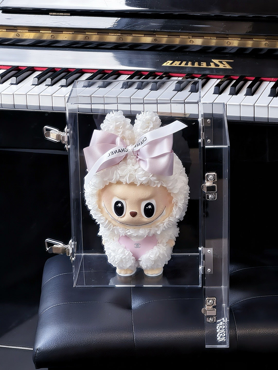 labubu doll preserved flower gift real flower gift box high-end light luxury birthday gift