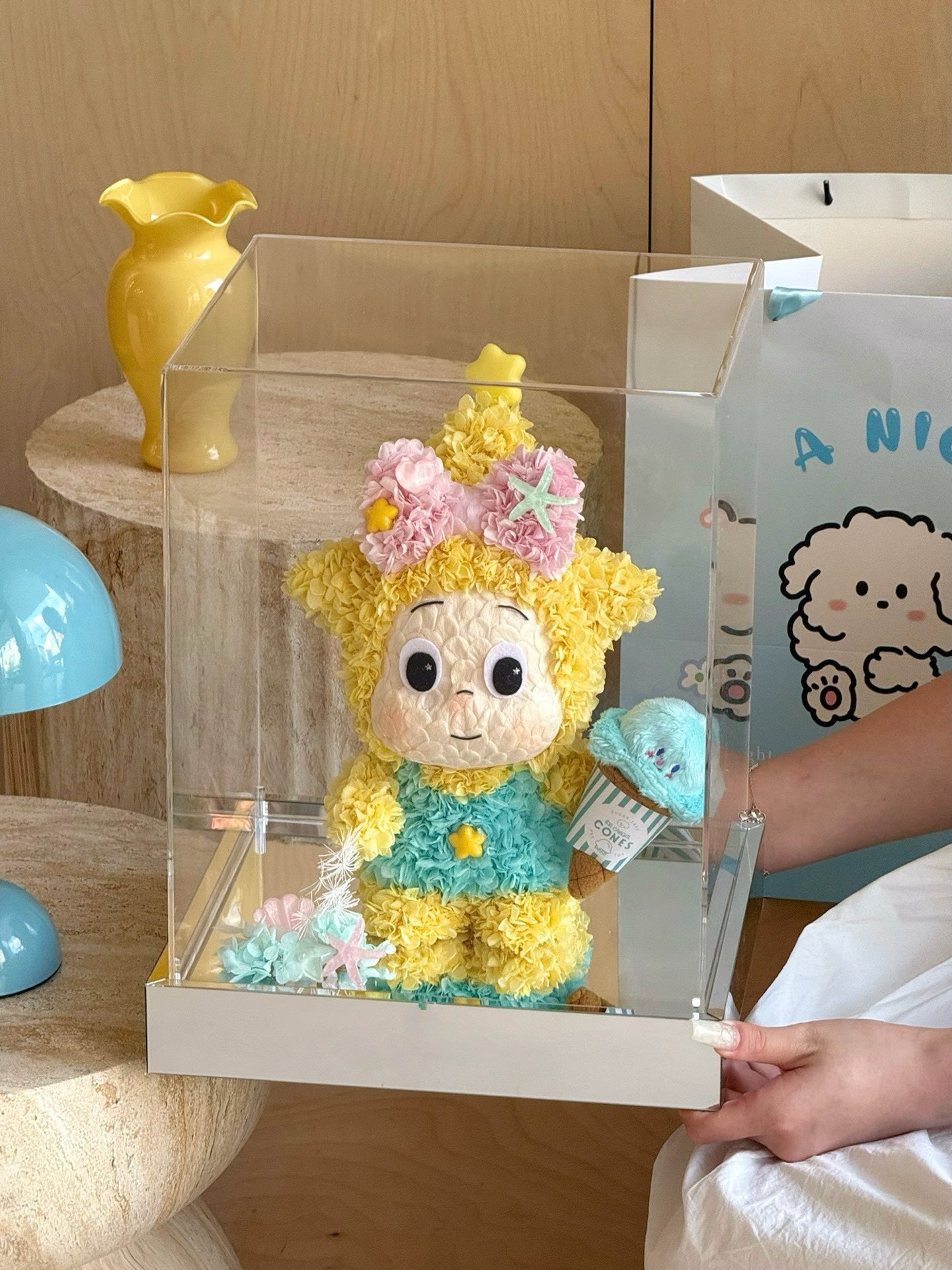 Valentine's Day limited edition preserved flower gift Star Doll real flower ornaments high-end gift box for girlfriend's birthday gift