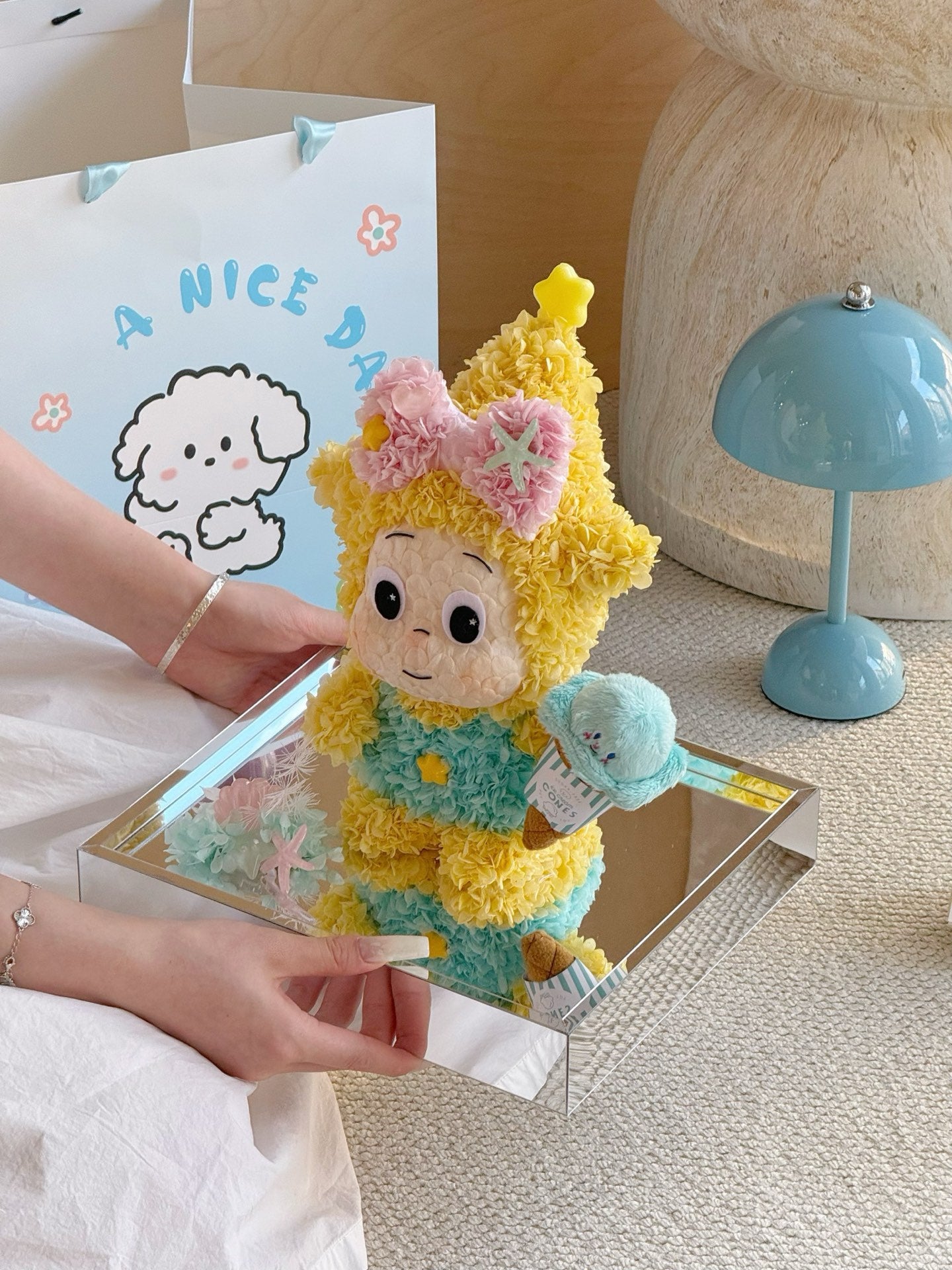 Valentine's Day limited edition preserved flower gift Star Doll real flower ornaments high-end gift box for girlfriend's birthday gift