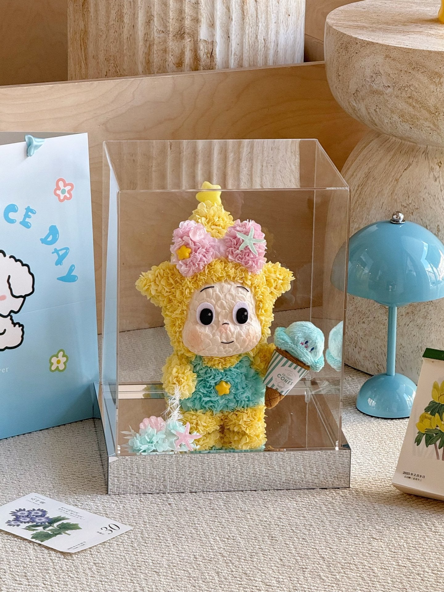 Valentine's Day limited edition preserved flower gift Star Doll real flower ornaments high-end gift box for girlfriend's birthday gift