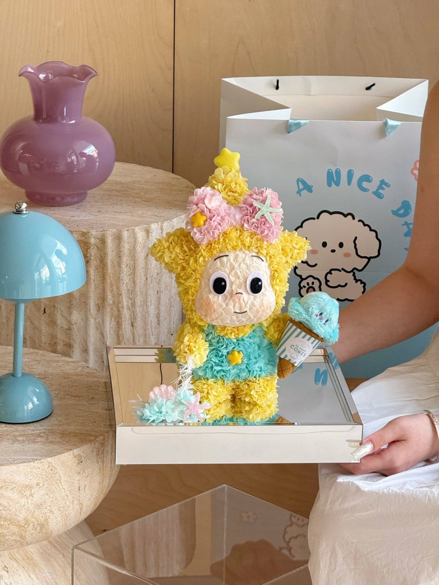 Valentine's Day limited edition preserved flower gift Star Doll real flower ornaments high-end gift box for girlfriend's birthday gift