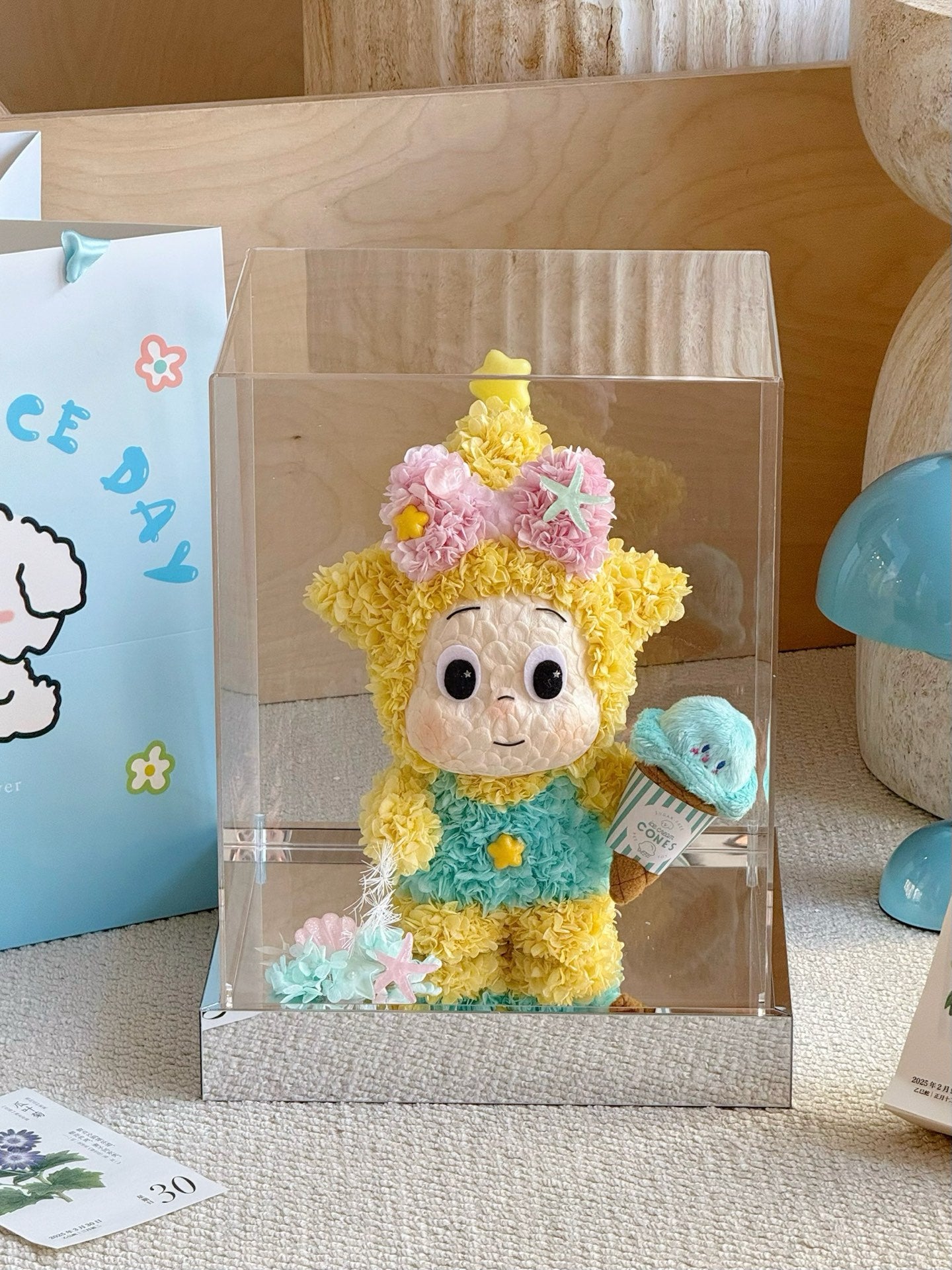 Valentine's Day limited edition preserved flower gift Star Doll real flower ornaments high-end gift box for girlfriend's birthday gift