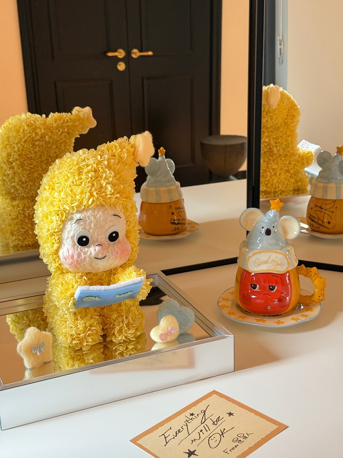 New preserved flower dolls star people ornaments everlasting flower hydrangea cute light luxury gift