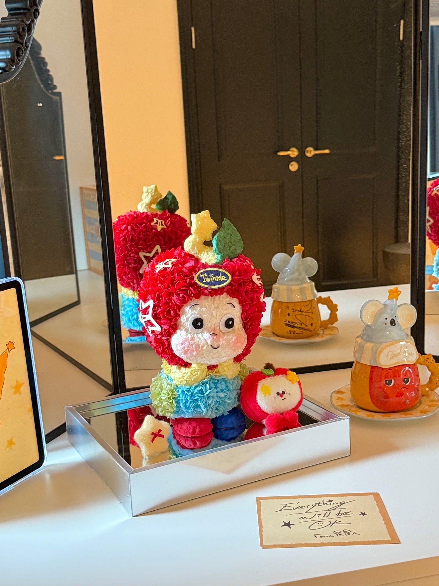 Christmas gift preserved flower apple star man doll real preserved flower ornaments for daughter birthday gift for children