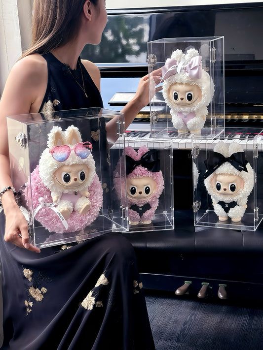 labubu doll preserved flower gift real flower gift box high-end light luxury birthday gift