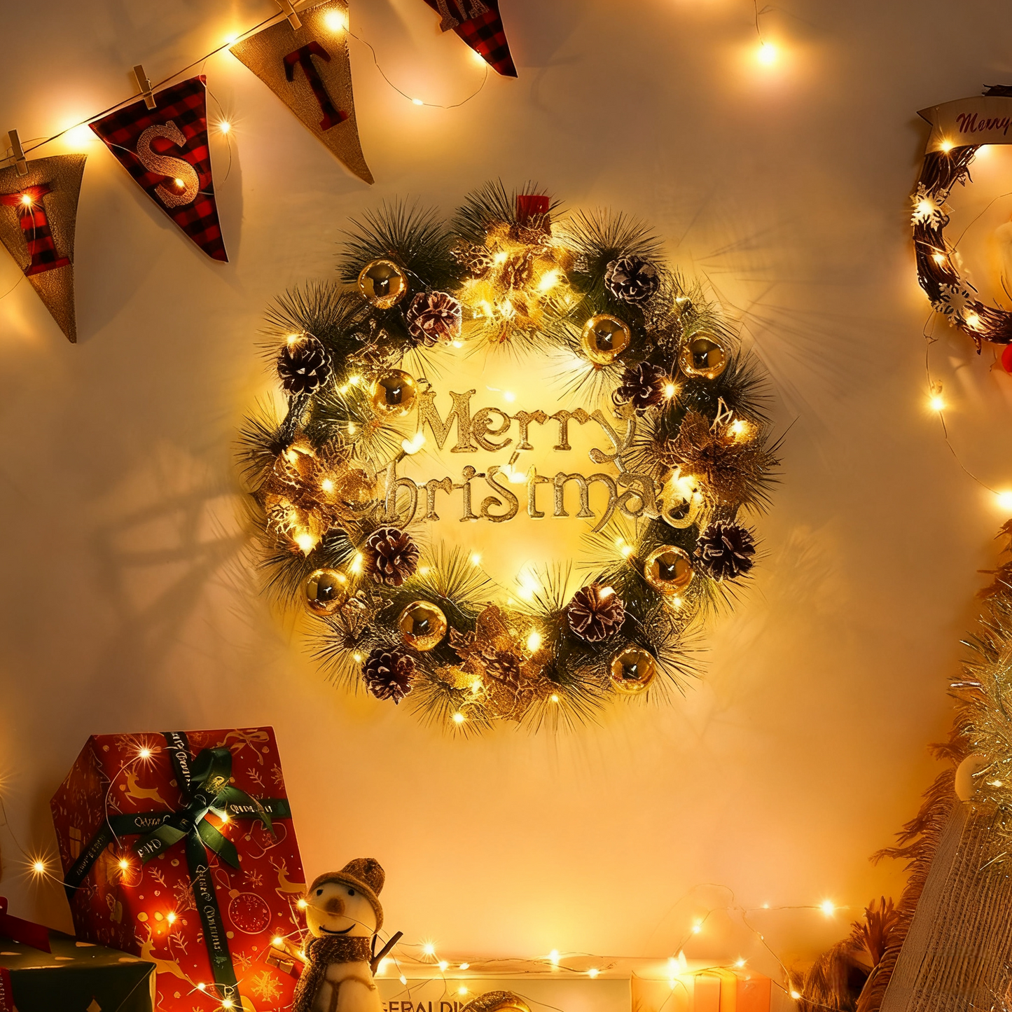 Christmas artificial wreaths, Christmas decorations, gift ornaments, scene decorations, door hangings