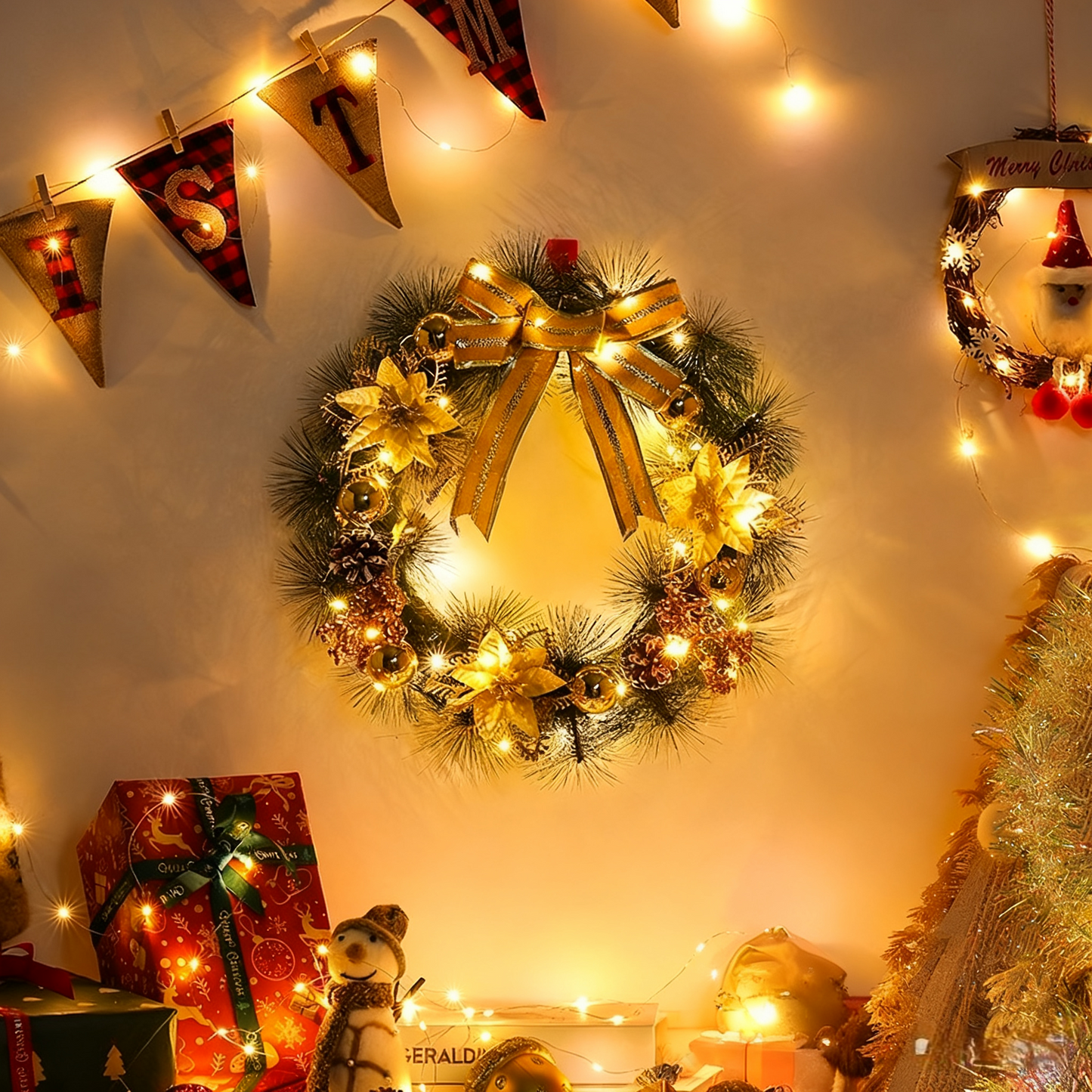 Christmas artificial wreaths, Christmas decorations, gift ornaments, scene decorations, door hangings