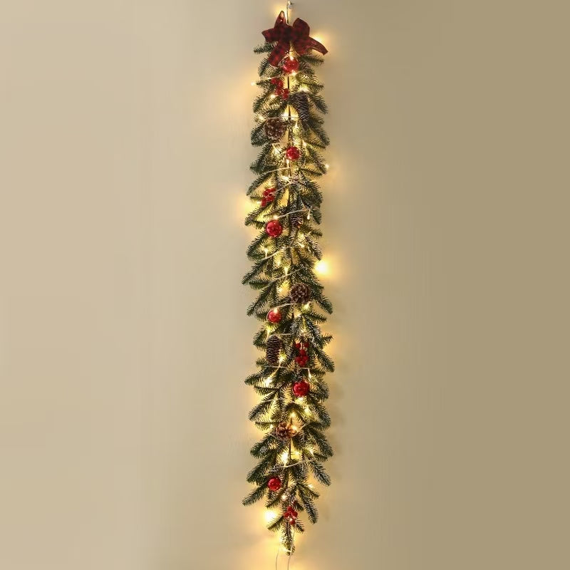 Christmas gift wreath door hanging Christmas decoration rattan ornament 50cm hanging mall scene decoration