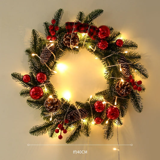 Christmas gift wreath door hanging Christmas decoration rattan ornament 50cm hanging mall scene decoration