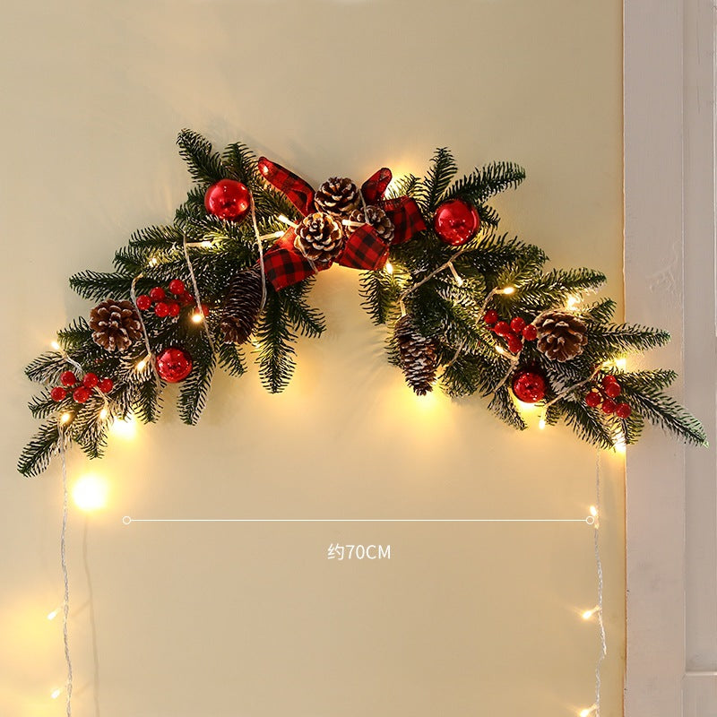 Christmas gift wreath door hanging Christmas decoration rattan ornament 50cm hanging mall scene decoration